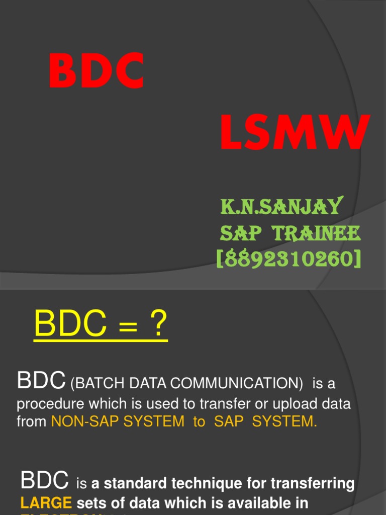 BDC and LSMW Data Transfer in SAP | PDF