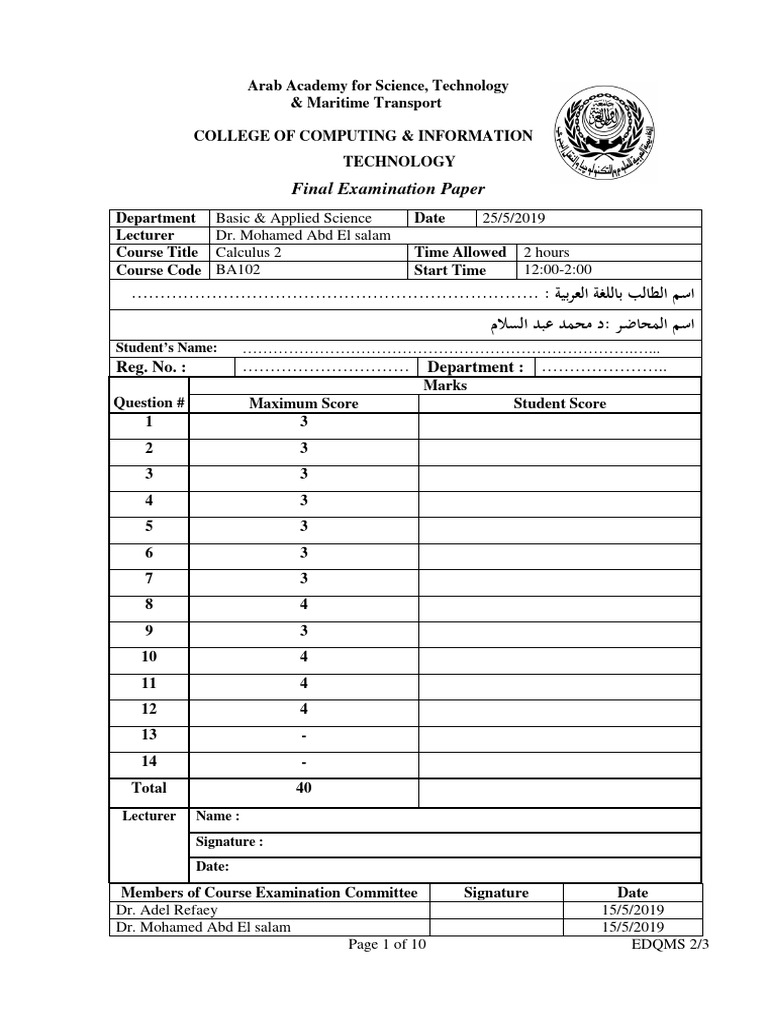 Final calculus 2 2019 organized pdf mathematical analysis calculus