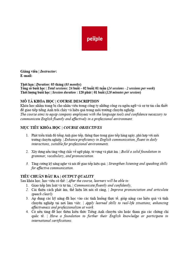Course Syllabus | PDF