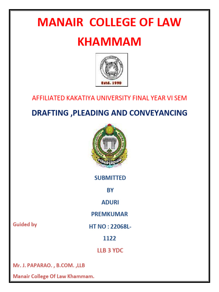Drafting and Conveyancing Guide | PDF | Deed | Pleading
