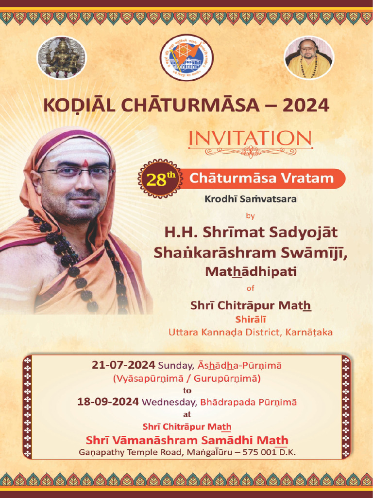 176 Chaturmasa 2024 Invitation | PDF