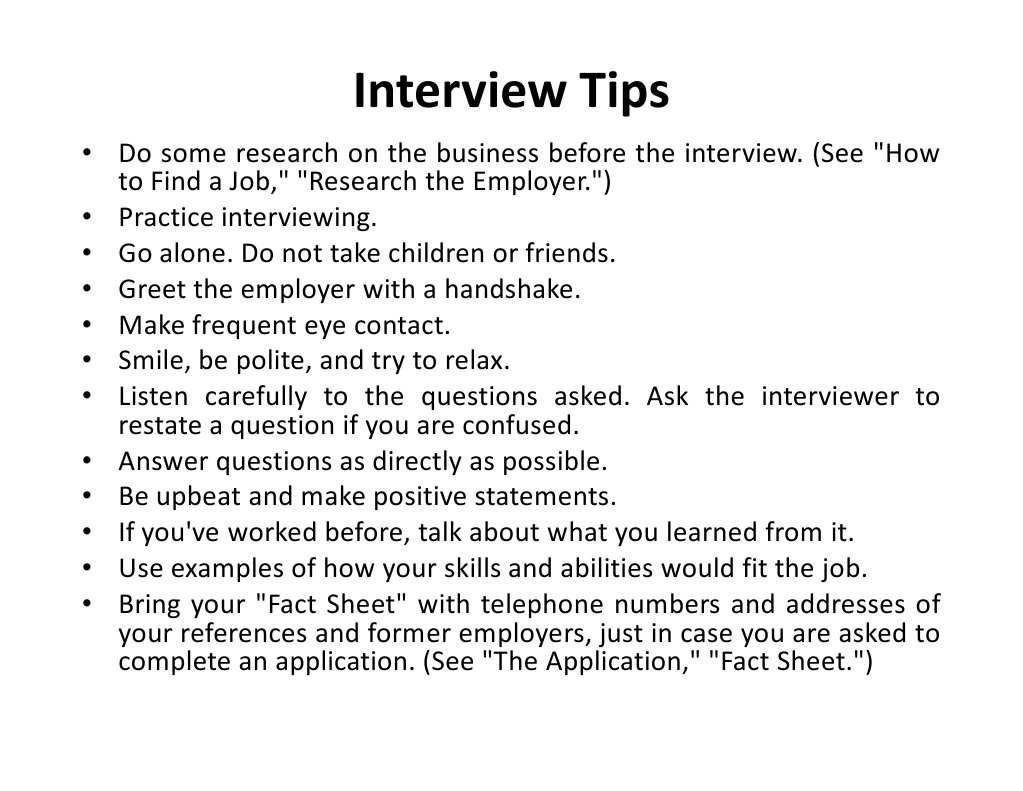 Interview Tips | PDF | Further Education