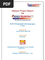 Summer Project Report On: ICICI Prudential Life Insurance