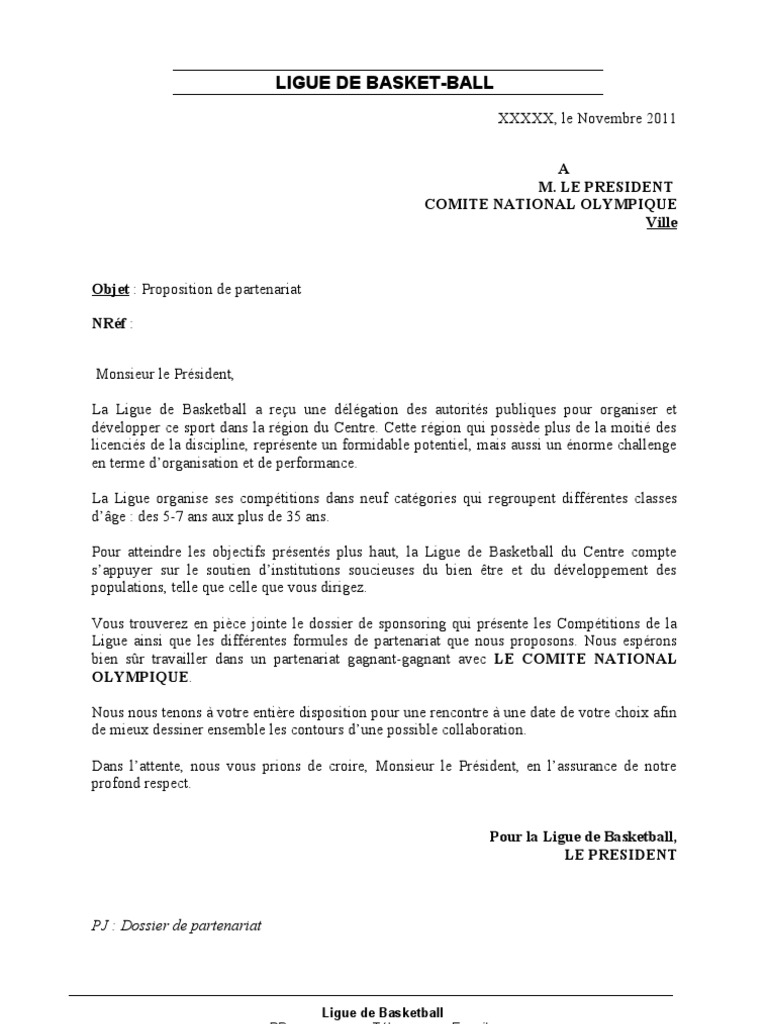Modèle Lettre de demande de sponsoring LBC subv