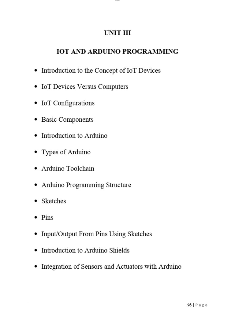 IoT and Arduino Programming Guide | PDF | Internet Of Things | Arduino