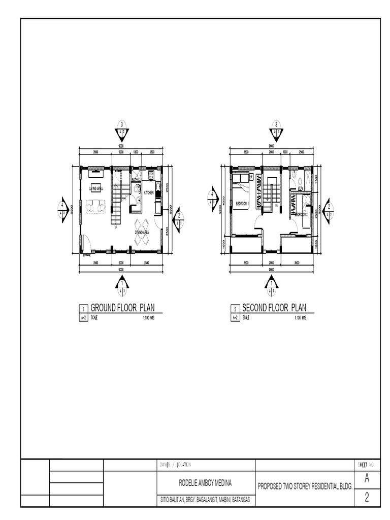 Ground Floor Plan Second Floor Plan: Rodelie Amboy Medina Proposed Two ...
