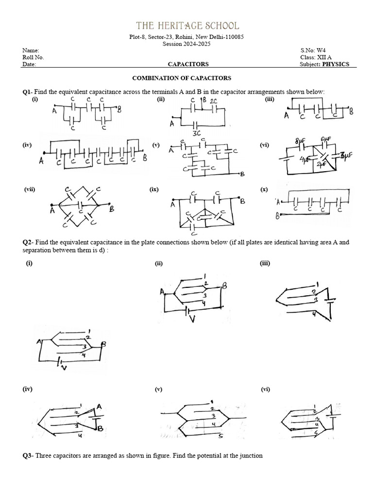 Capacitors: Equivalent Capacitance Problems | PDF | Technology ...