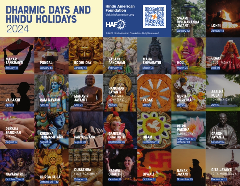 Hindu American Foundation Holiday Guide Calendar 2024 | PDF | Religious