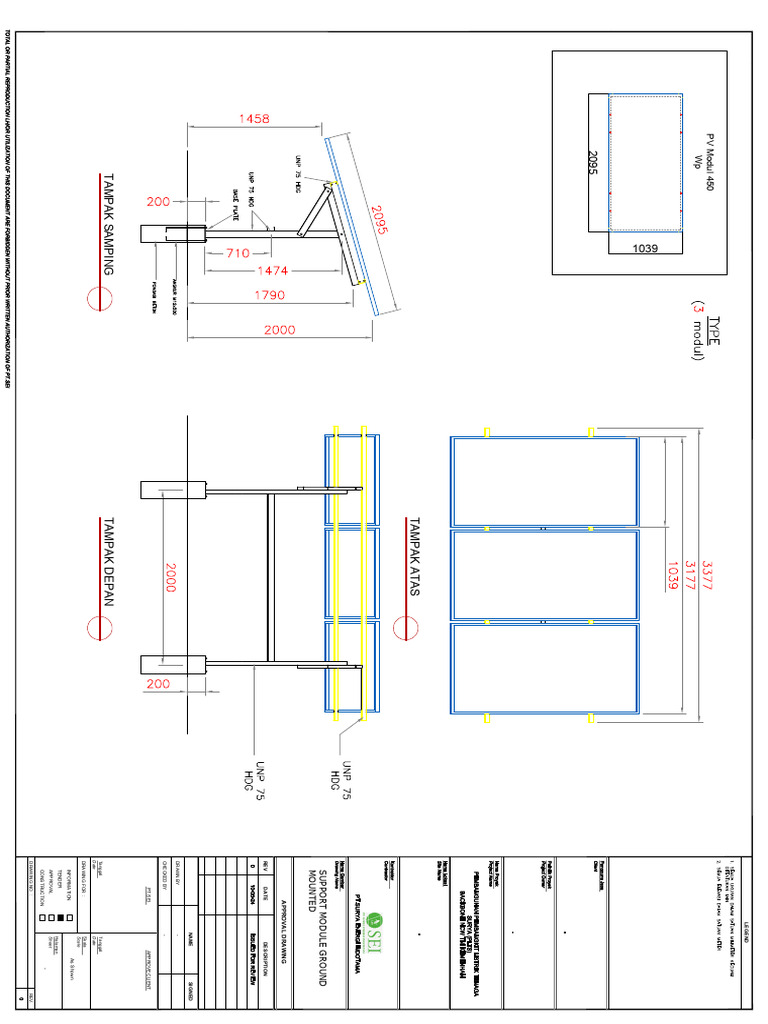 PV Module 450 Approval Drawing | PDF