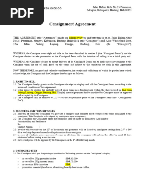 Consignment Agreement