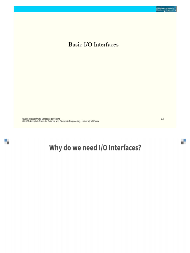 Basic I-O Interfaces - 2020 | PDF | Microcontroller | Embedded System