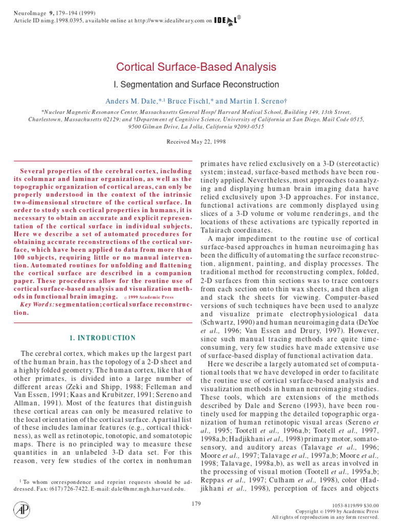 Automated Cortical Surface Reconstruction | PDF | Image Segmentation ...