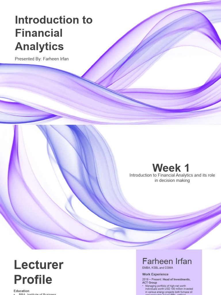 Introduction to Financial Analytics | PDF | Analytics | Forecasting