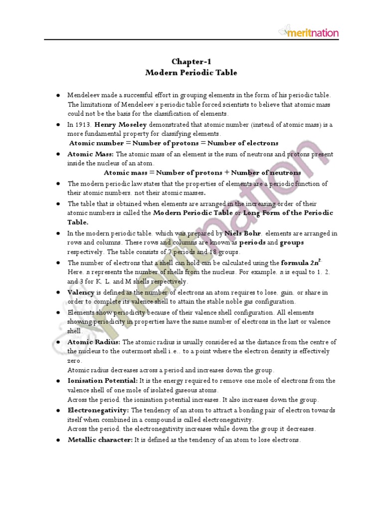 Modern Periodic Table | PDF | Periodic Table | Chemical Elements