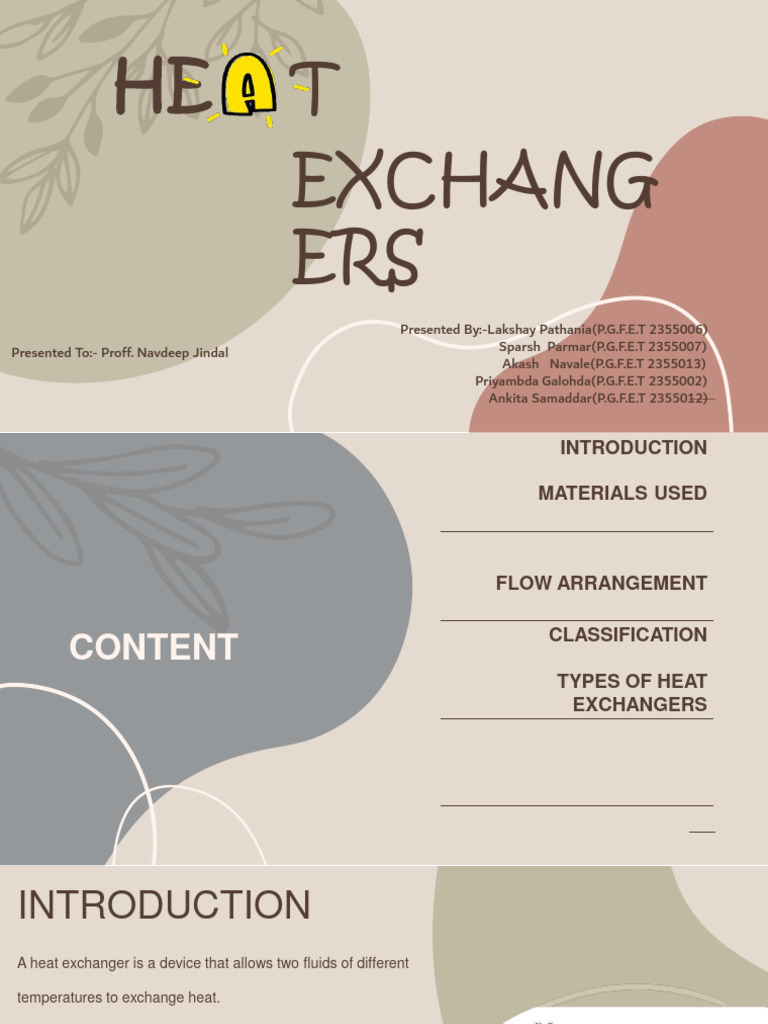 Heat Exc Ppt 1 Download Free Pdf Heat Exchanger Pipe Fluid