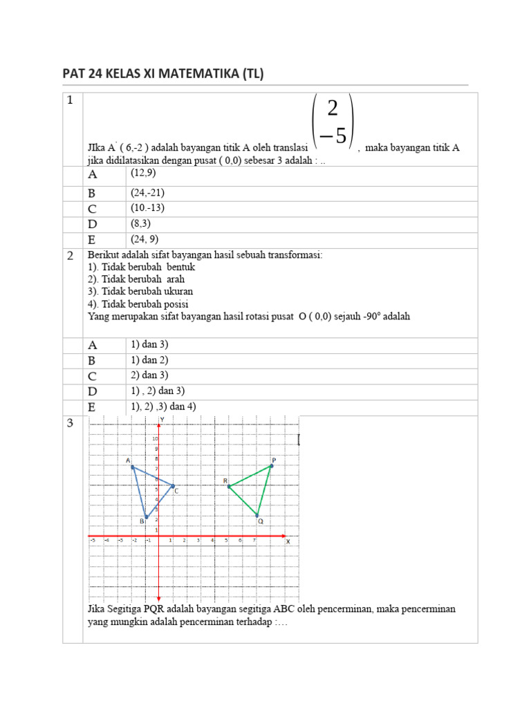 Soal Sat Matematika TL Kelas Xi | PDF