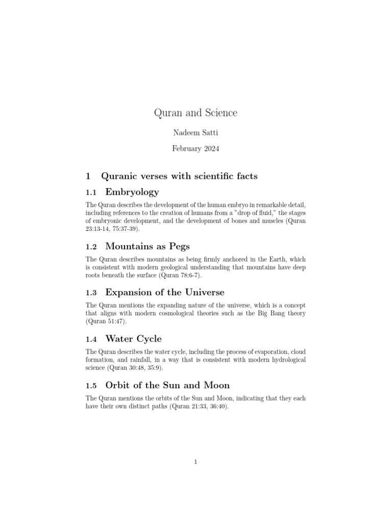 Quranic Insights on Science Explained | PDF | Earth | Universe