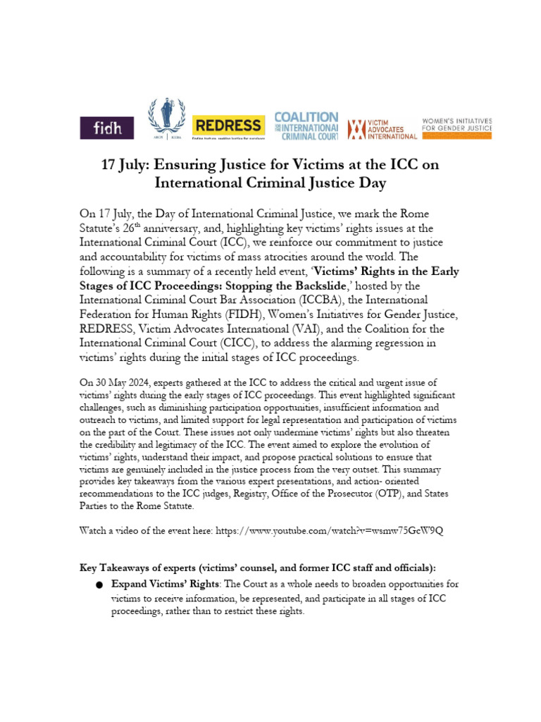 Victims' Rights at ICC: Key Challenges | PDF | International Criminal ...