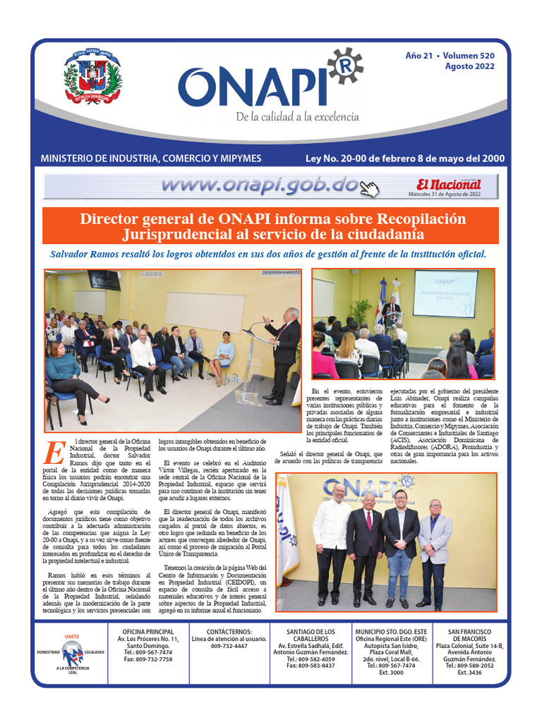 ONAPI Internet 31 - 08-2022 | PDF | Psicosis | Patentar