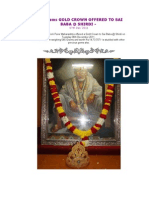 Photos ~ 545 Grams Gold Crown Offered to Sai Baba @ Shirdi