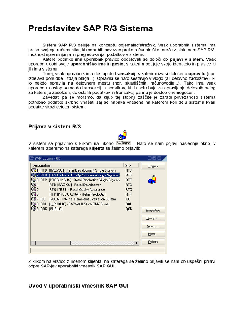 Predstavitev SAP R | PDF
