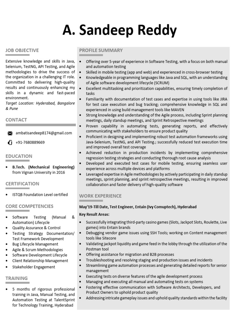 Sandeep QA | PDF | Agile Software Development | Software Testing