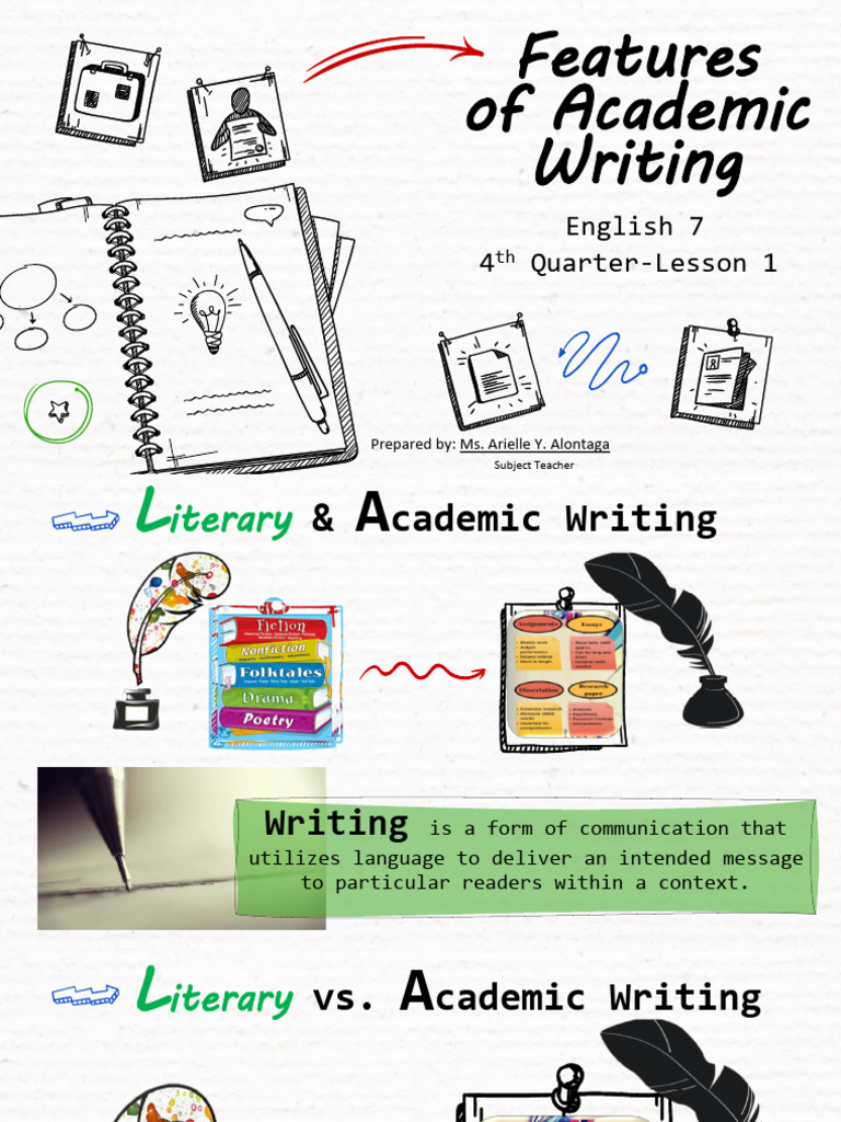 G7 4th QTR - Week 1 - Topic 1 Distinguish Features in Academic Writing ...