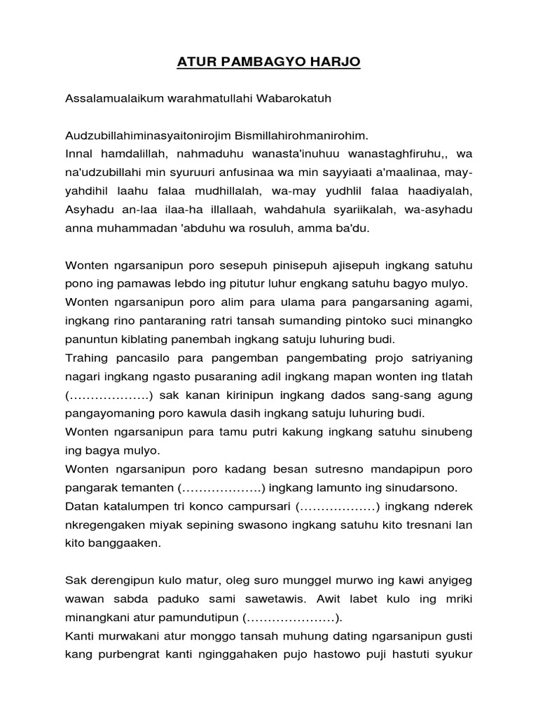 Atur Pambagyo Harjo | PDF | Seni | Puisi