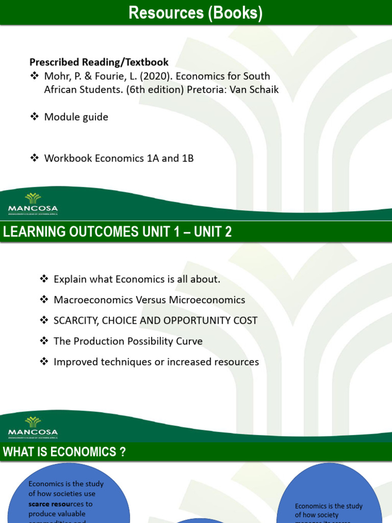 Webinar 1 Economics 1A 18 March 2023 | PDF | Economics | Macroeconomics