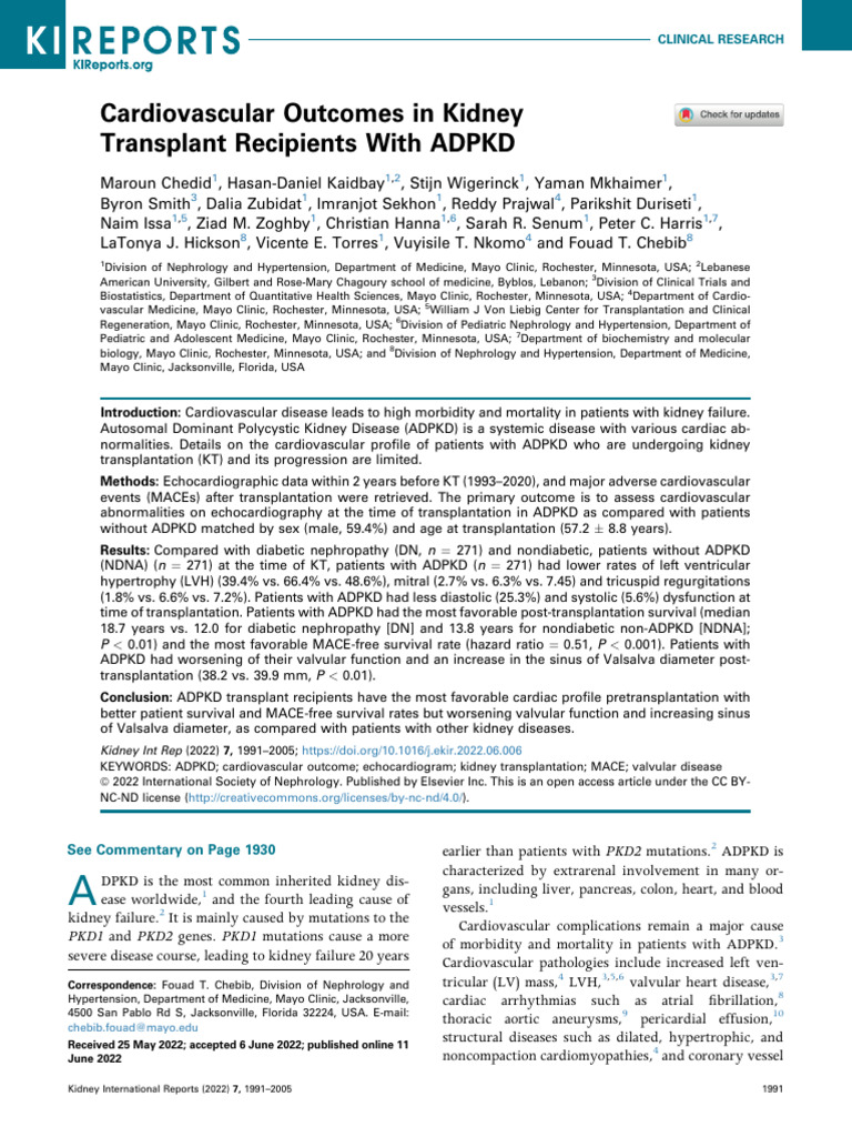 2022 Chedid Cardiovascular Outcomes | PDF | Diastole | Heart Valve