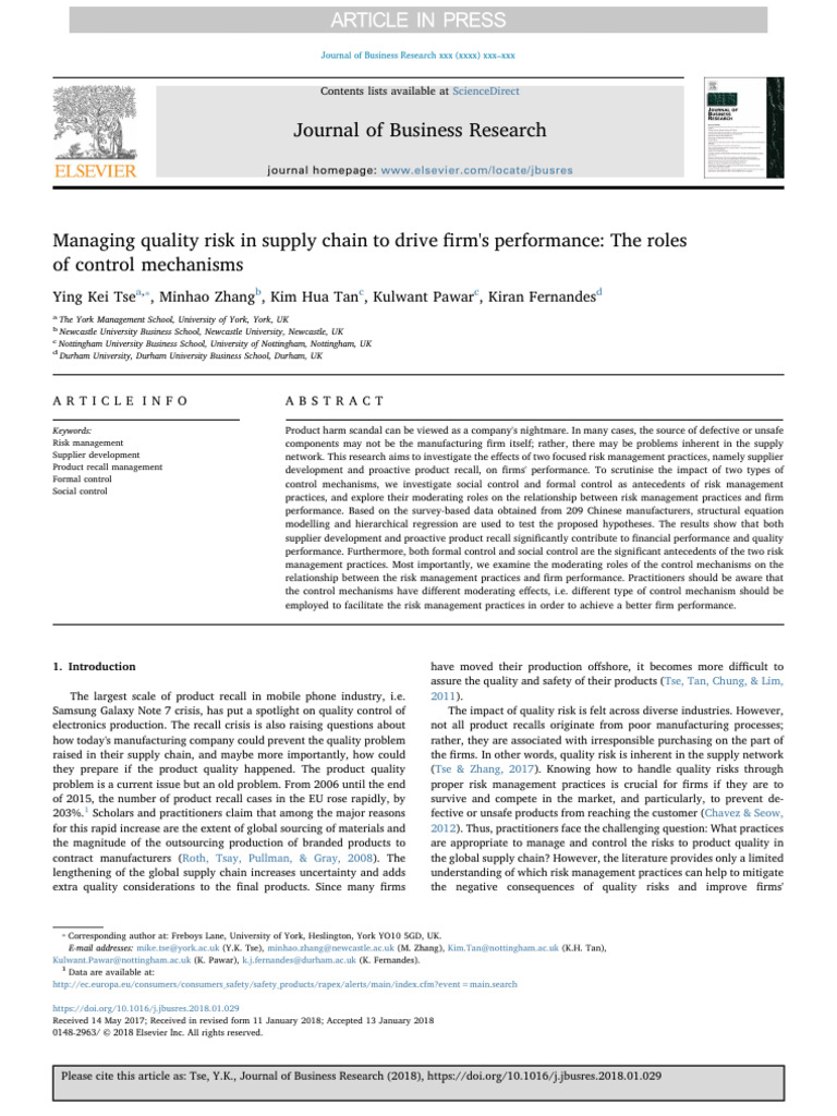 Journal of Business Research: Ying Kei Tse, Minhao Zhang, Kim Hua Tan ...