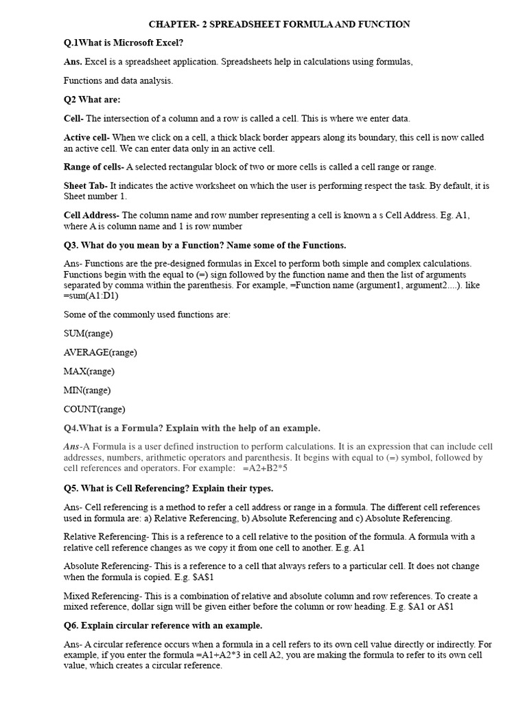 Chapter 2 spreadsheet download free pdf spreadsheet microsoft excel
