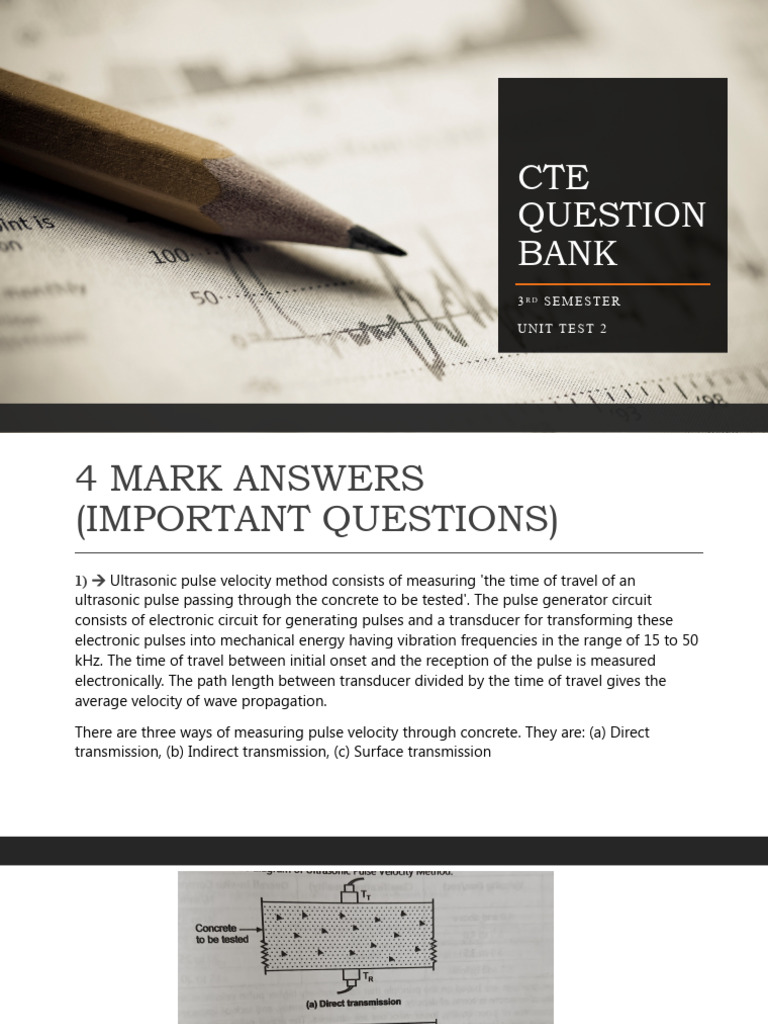 CTE 3rd Semester Unit Test Answers | PDF | Concrete | Building
