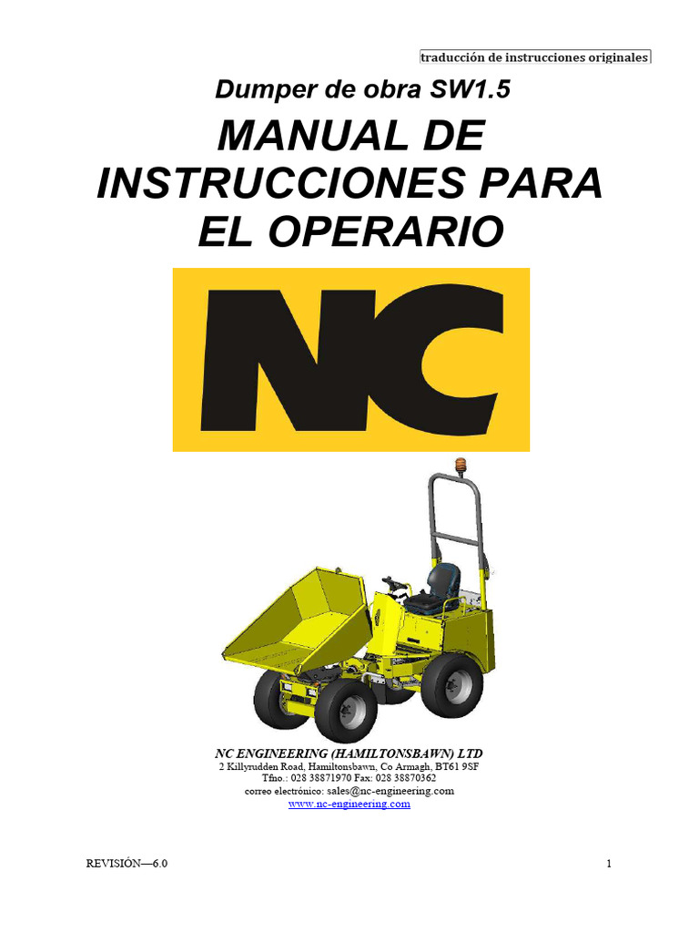 Manual-Del-Operador Dumper de Obra | PDF | Cambiar | Motores