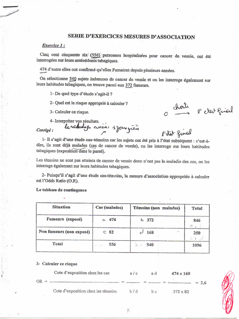 Exercices sur les Mesures d'Association | PDF | Cancer | Risque relatif
