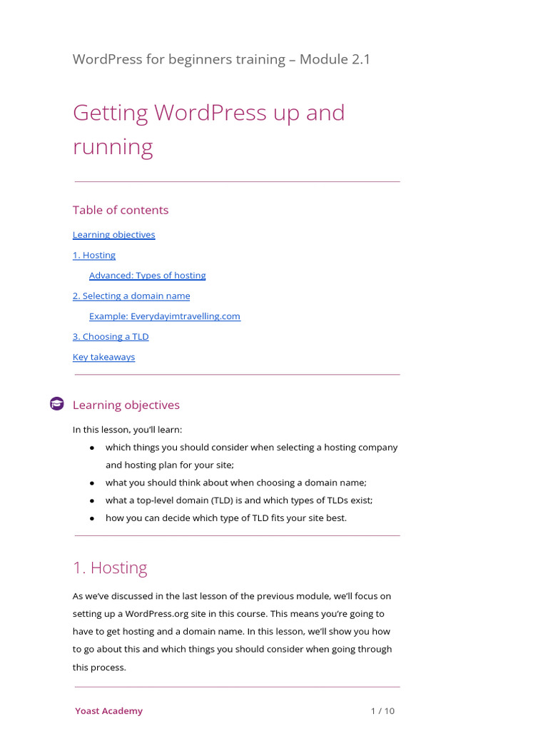 WordPress Setup: Hosting & Domain Guide | PDF | Word Press | Domain Name