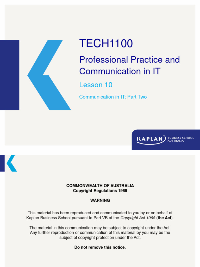 TECH1100 Week 10 Workshop | PDF | Communication | Information