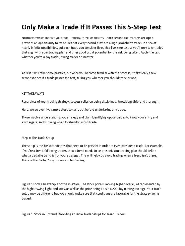 5-Step Trading Test for Success | PDF | Order (Exchange) | Profit ...