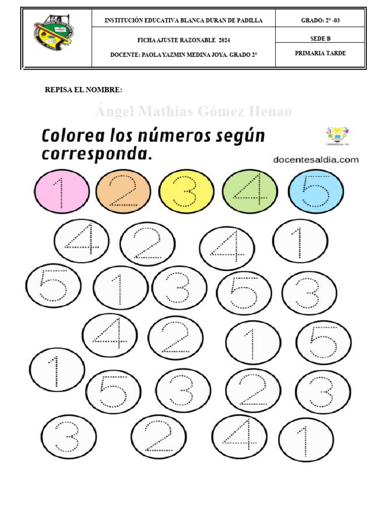 Ficha para Mathias Matematicas 09 Julio | PDF