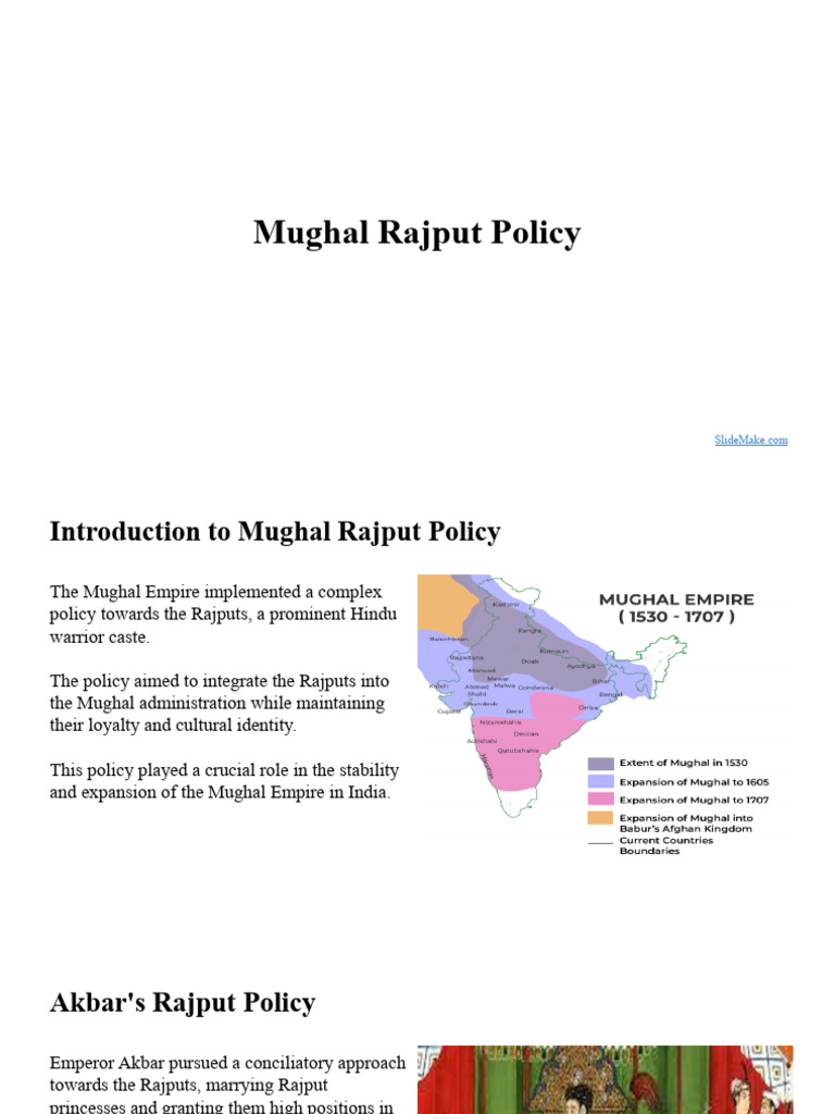 Akbar's Policy Towards Rajputs | PDF | Mughal Empire