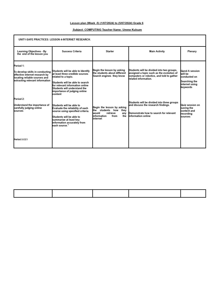 Lesson plan week 5 grade 6 download free pdf cognitive science