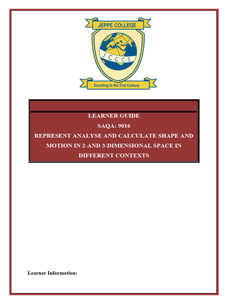 Shape and Motion in 2D/3D Learning Guide | PDF | Learning | Measurement