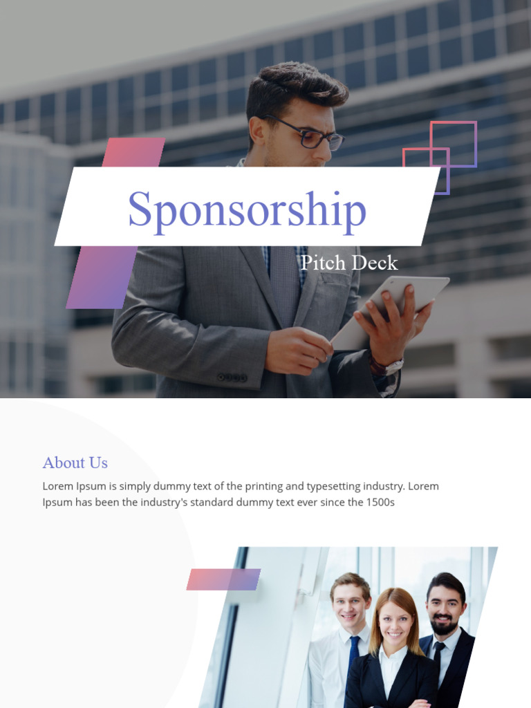 Sponsorship Pitch Deck Pdf Publishing Printing