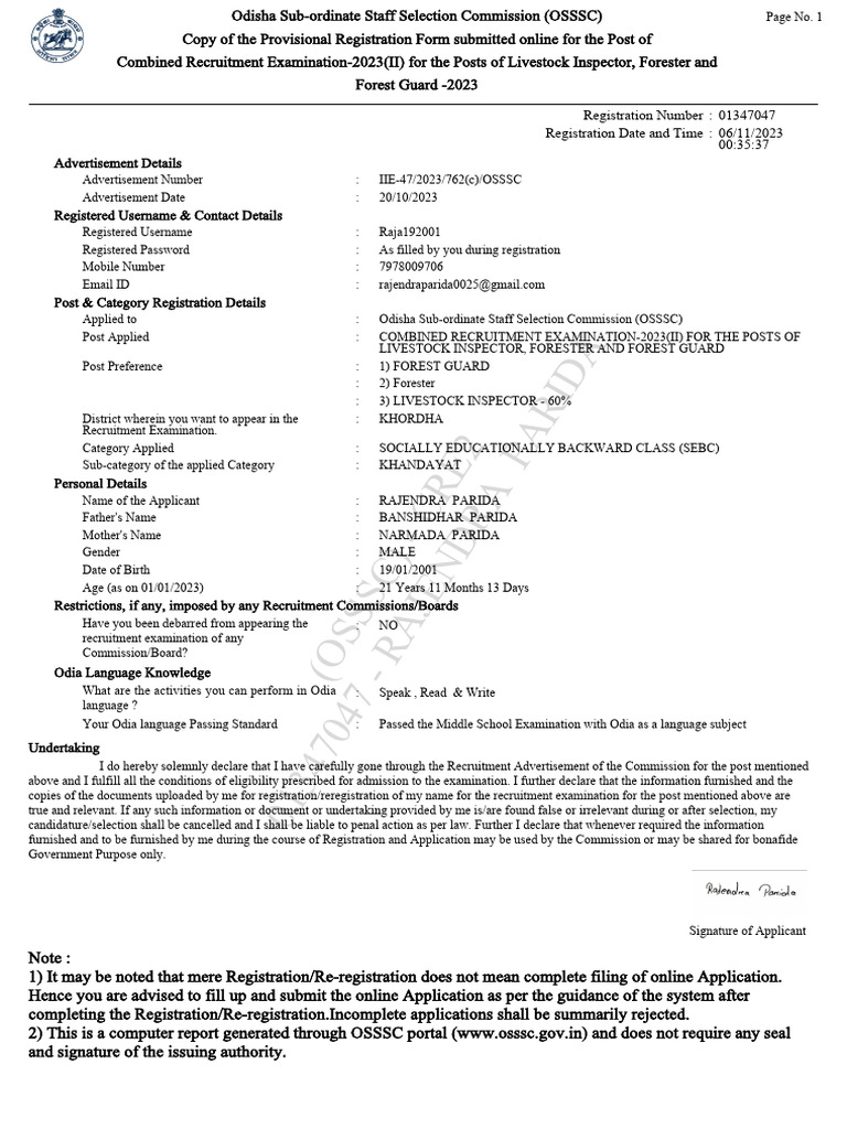 Registration_Report | PDF