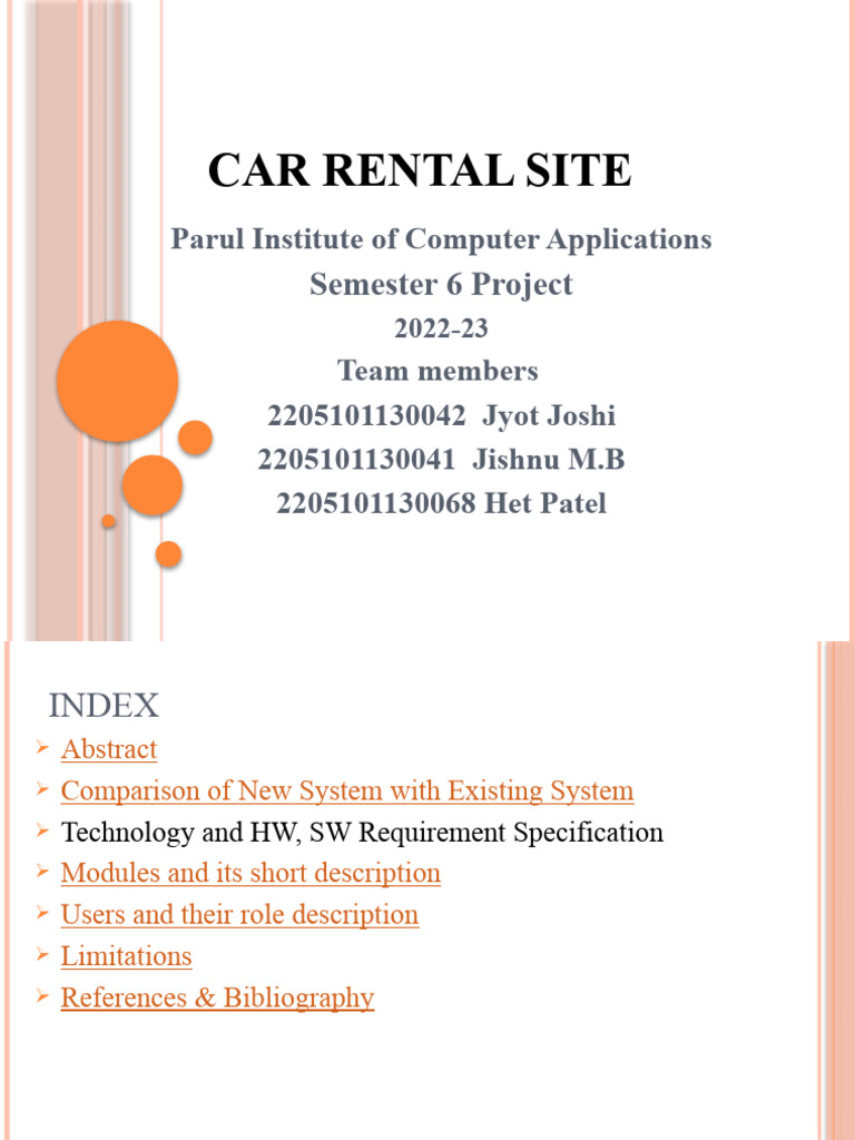 Car Rental Site: Semester 6 Project | PDF | Computer Security | Security