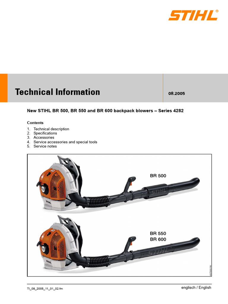 STIHL BR600 Inf Tecnic | PDF | Internal Combustion Engine | Carburetor