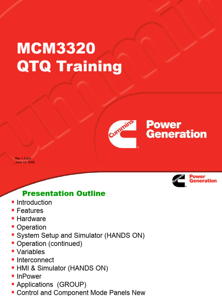 MCM3320 Training Overview | PDF | Relay | Computer Engineering