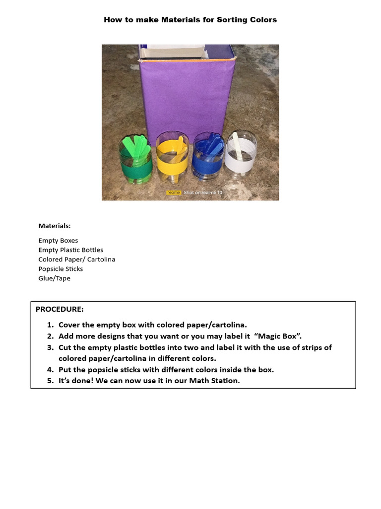 Materials For Sorting Colors | PDF | Art | Wellness