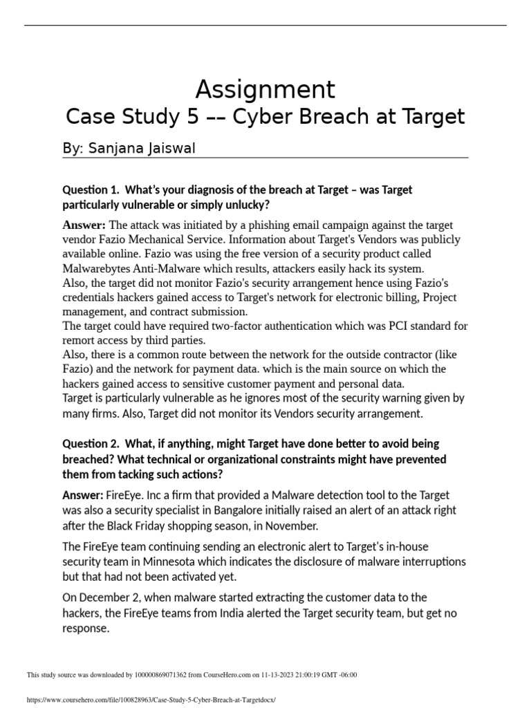 Target's Cyber Breach Analysis | PDF | Security | Computer Security