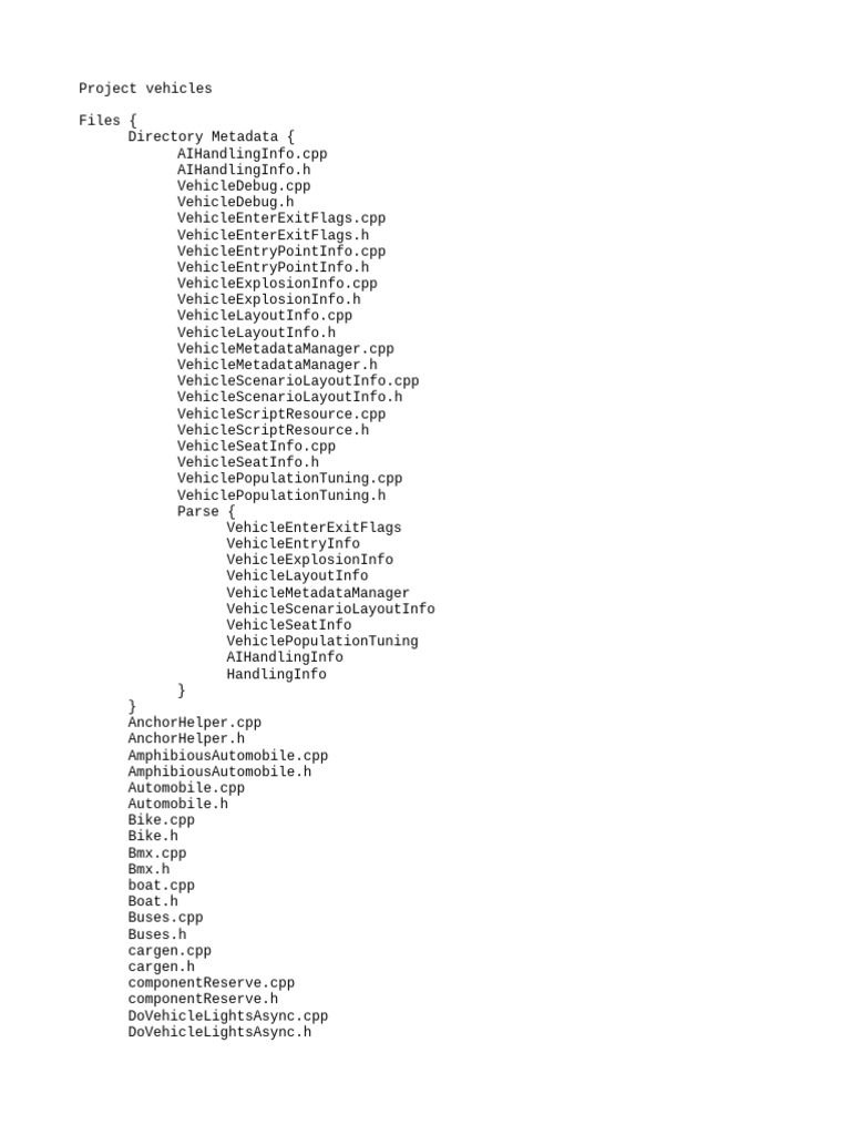 Vehicle Project File Structure Overview | PDF | Motor Vehicle | Land ...